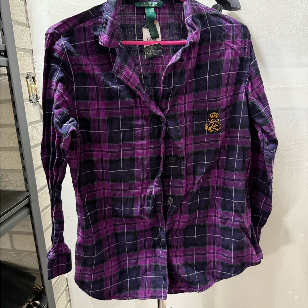 Purple Plaid Women's Sleep Shirt